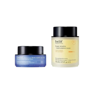 belif Overnight Skin Reset Duo – Aqua Bomb & Super Knights Masks