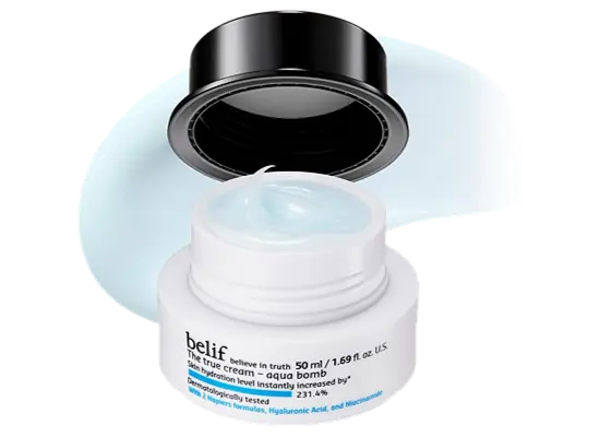 belif Aqua Bomb – Daily Niacinamide Hydrating Moisturizer, Lightweight Plumping Facial Cream with Hyaluronic Acid & Squalane, Cooling Effect, Anti-Aging, Korean Skincare, 1.68 fl oz (50ml)