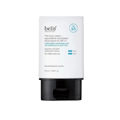 belif Aqua Bomb SPF 45 Hydrating Niacinamide Sunscreen – The True Cream PA++++